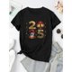thumbnail image 2 of Camisetas con gráficos clásico para mujeres y adolescentes y niñas, playera de verano con estampado estéticoCreative Christmas Elements 2025 Pattern Print Women's Fashion Trendy Round Neck Short Sle, 2 of 6