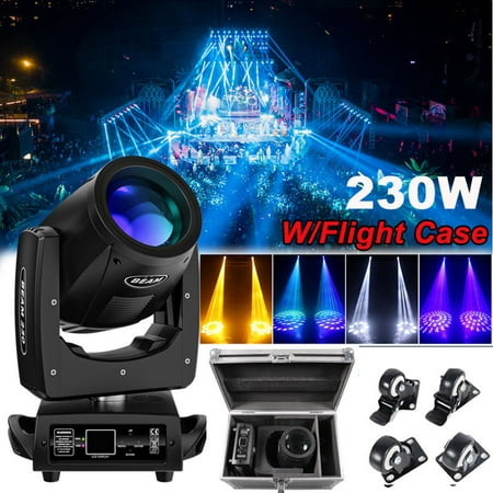 7R 230W Moving Head DJ Light 15 Gobos 14 Colors 16 Prisms LED Stage Lighting DMX512 Control RGWB Disco Party Lights with Cases