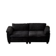 thumbnail image 4 of Living Room Furniture Big Loveseat Luxury Couch with Soft Chenille Upholstered Sofa (Black), 4 of 11