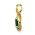 thumbnail image 2 of Real 14kt Yellow Gold Diamond and Oval Emerald Pendant; for Adults and Teens; for Women and Men, 2 of 4