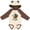 Natural & Brown w Ears, variant on Inktastic Lil' Pirate pirate ship, pink bandana Boys or Girls Long Sleeve Baby Bodysuit