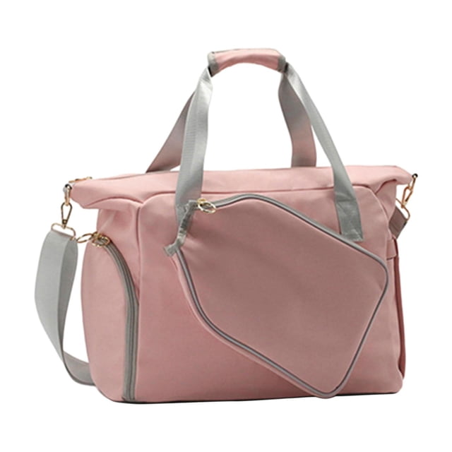 koolsoo Pickleball Racket Bag Carrying Bag Adults Shoulder Bag with Shoe Compartment Pink