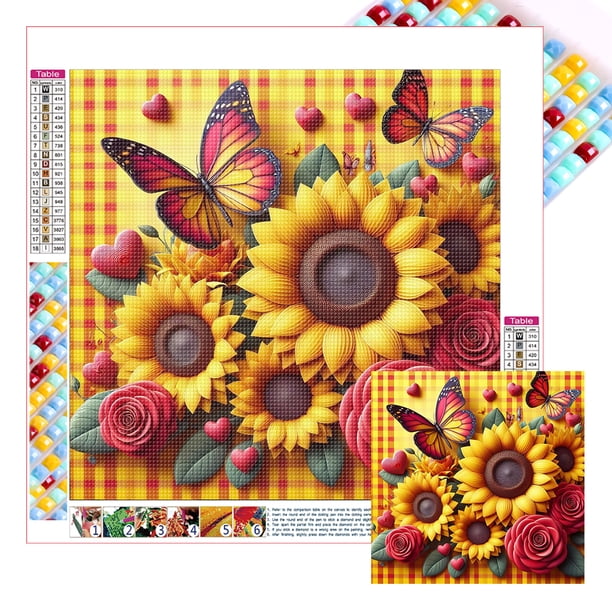 5D DIY Con Cuentas Cuadradas Completas Girasol Del Arte 35x35cm