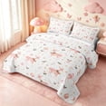 thumbnail image 3 of Manfei Festive Reindeer Bed Spread Queen,Traditional Christmas Ball Queen Coverlet Set,Light Pink,3-Piece,1 Quilt and 2 Pillowcases, 3 of 7