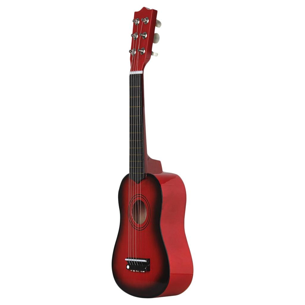 21inch 6-Strings Acoustic Folk Guitar for Beginners Novices Kids Musical - Red, as described Red02