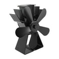 thumbnail image 2 of Ventilador de chimenea de 5 aspas, base trapezoidal, ventilador de estufa alimentado por calor, ventilador termoeléctrico para estufas de queroseno y estufas de leña, color negro, 2 of 14