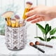 thumbnail image 2 of Organizador de brochas de maquillaje de cristal, solución artesanal para guardar brochas y pinceles (plata/oro), 2 of 6