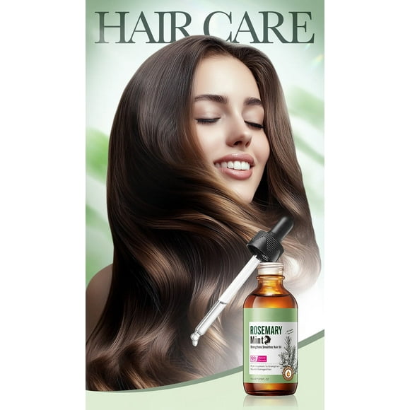 Herunwer Rosemary Mint Strengthening Scalp Serum with Biotin, Nourishing & Hydrating Hair Treatment for Stronger, Healthier Hair