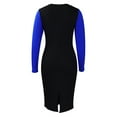 thumbnail image 5 of IROINNID Savings Semi Formal Dress for Women Long Sleeve Bodycon Dress Sexy Elegant And Solid Colorful Wrapped Hip Dress,Blue, 5 of 7