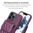 thumbnail image 4 of Nalacover Crossbody Wallet Case for iPhone 14 Pro Max, Back Card Slots Magnetic Button Cover with Adjustable Shoulder Strap Lanyard Kickstand Soft TPU Elegant PU Leather Shockproof Case,Purple, 4 of 6