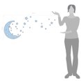 thumbnail image 2 of Moon and Stars Night Sky Vinyl Wall Art Decal Sticker Design for Nursery Room DIY Mural Decoration, 2 of 4