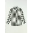 thumbnail image 3 of Women's Green Checkerboard Printed Drop Shoulder Casual Shirt - [ZhiHiMeRi] | (US 12-14)L, 3 of 10