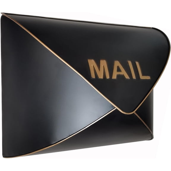 Wall-Mount Mailbox, Metal Post Box for Outside - Envelope Mailbox