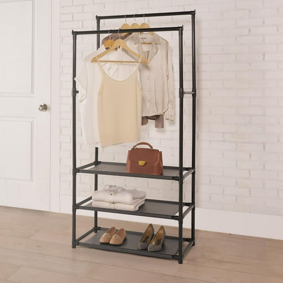 MAINSTAYS Closet Storage Rack, BLACK