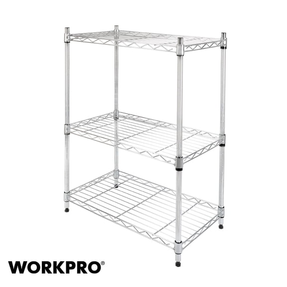 WorkPro 3-Tier Chrome Slim Wire Shelving