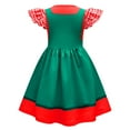 thumbnail image 2 of Girls Christmas Cartoon Dress Flutter Sleeves Skirt Xmas Outfit, 2 of 6