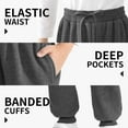 thumbnail image 4 of Resinta 4 Pack Boys' Fleece Sweatpants Kids Athletic Jogger Pants with Pockets Drawstring, 4 of 7