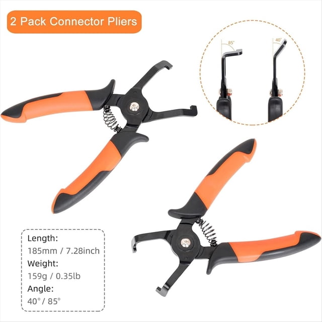 2PCS Disconnect Pliers Set EVAP and -Line Disconnect Tool Set Includes 40 Degree and 85 Degree Automotive