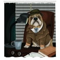 thumbnail image 3 of Ambesonne English Bulldog Shower Curtain, Detective Dog, 69"Wx70"L, Multicolor, 3 of 3