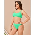 thumbnail image 3 of Bikini Sets for Women Solid Textured Bikini Bathing Suits 2 Piece Swimsuit, 3 of 7