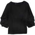 thumbnail image 1 of Blusa con mangas globo Alfani para mujer negro extragrande, 1 of 1