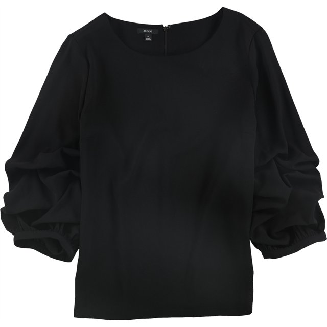 Blusa con mangas globo Alfani para mujer negro extragrande