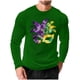 thumbnail image 1 of Mens Casual Camisetas de Manga Larga Cuello Redondo con Estampado de Carnaval, Suelto Elástico Top de Fitness para el Uso Diario, 1 of 5