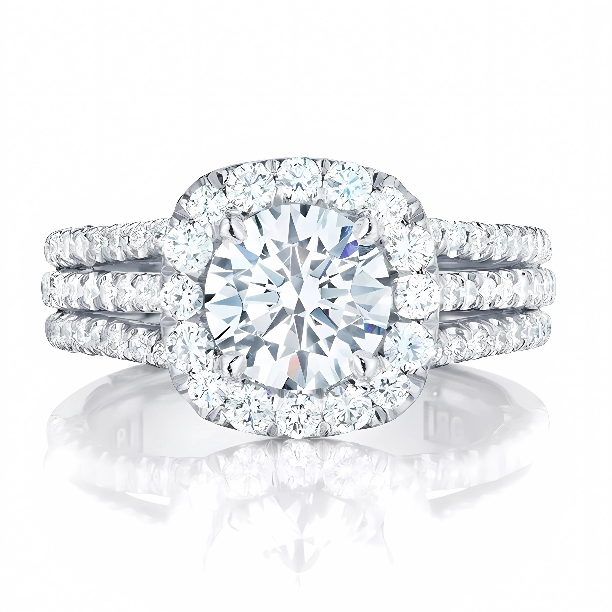 925 Sterling Silver Moissanite Engagement Rings for Women Halo Cubic Zirconia Wedding Promise Ring for Her Size 6-10