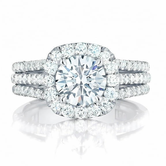 925 Sterling Silver Moissanite Engagement Rings for Women Halo Cubic Zirconia Wedding Promise Ring for Her Size 6-10