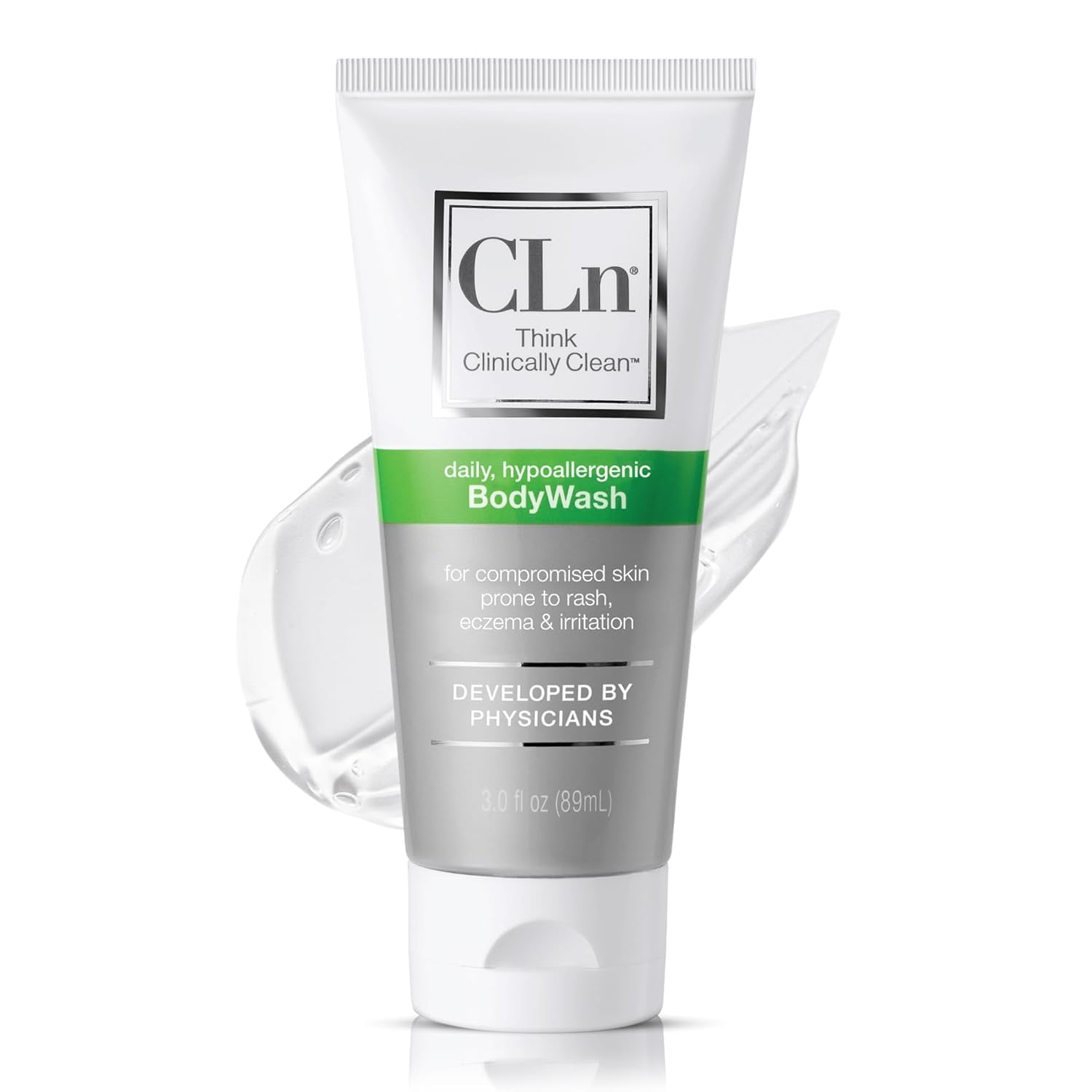 CLn® BodyWash –Non-Drying Body Wash, For Compromised Skin Prone to Eczema, Dermatitis, Rash & Hidradenitis Suppurativa, Fragrance-Free & Paraben-Free, 3 fl. oz.