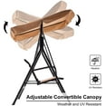 thumbnail image 4 of Mcombo Outdoor Patio Canopy Swing Chair 3-Person, Steel Frame Textilence Seats Swing Glider, 4507, 4 of 6