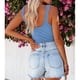 thumbnail image 4 of Camiseta sin mangas para mujer, cuello redondo, ajustado, Color puro, chaleco sin mangas de verano para uso diario, 4 of 6