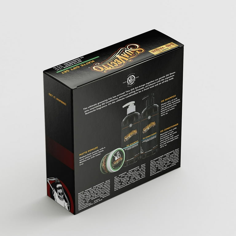 Suavecito Matte Finish Hair Care Gift Set, Medium Hold Matte