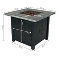 thumbnail image 5 of Sunnydaze 30" x 30" Square 40,000 BTU Propane Cast Stone Gas Fire Pit Table with Lava Rocks, 5 of 14