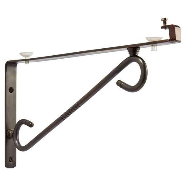 Signature Hardware SCROLLING ARM GLASS SHELF BRACKET OIL RUBBED