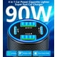 thumbnail image 4 of Cargador de coche KYOHAYA 90W de 4 puertos USB-C y USB-A PD/QC3.0 Type-C, 4 of 9