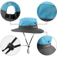 thumbnail image 4 of 2 Pcs Chapeau de Soleil pour Femmes à Queue de Cheval, Protection UV, Pliable, Grand Bord, Casquette Boonie pour la Pêche et la Randonnée, 4 of 7