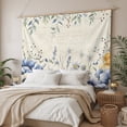 thumbnail image 3 of Blue Flowers Large Tapestry for Bedroom Wall Hanging Tapestry, Eucalyptus Farmhouse Floral Butterfly Ceiling Backdrop Tapestries Poster Blanket Wall Decor for Teens Room Living Room Dorm 86" x 104", 3 of 8