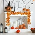 thumbnail image 4 of Orange Halloween Maple Leaf Garland - 78.74" Artificial Fall Vine with Spooky Theme - Durable Plastic Autumn Decor for Thanksgiving, Home, Party & Fireplace Decoration (2 Meters), 4 of 9
