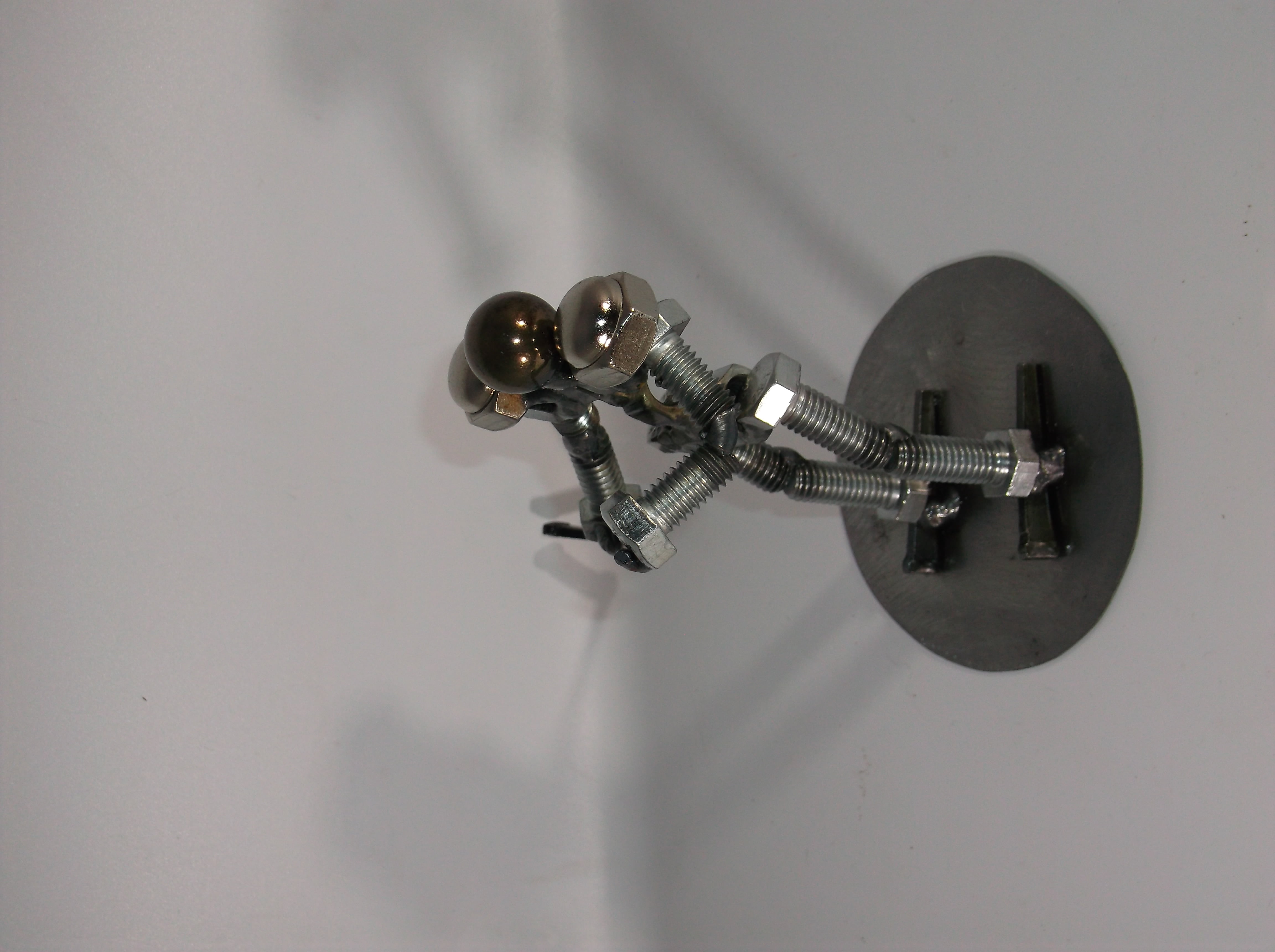 Hockey Player, Metal Bolt Figurine, Athlete, Upcycled Art