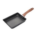 thumbnail image 2 of Tamagoyaki tortilla japonesa sartén freír freiding desayuno portátil utensil huevo utensilios de cocina no cooks de recubrimiento para acampar para Pan19x15cmwoodhandle, 2 of 8