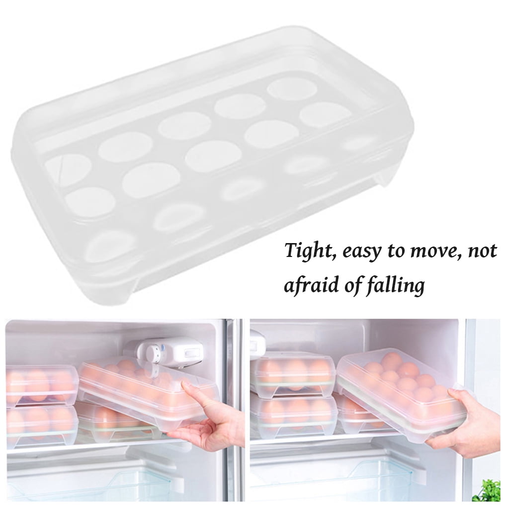 Plastic Refrigerator Eggs Storage Box 15 Eggs Holder Food Storage new style 