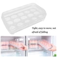 thumbnail image 4 of Egg Box 15 Grids Kitchen Refrigerator Storage Case Stackable Plastic Preservation Container, 4 of 9