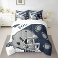 thumbnail image 2 of Manfei Football Game Lovers 7-Piece Twin Bedding Sets,Rugby Sport Bedding Comforter Set,Gray Deepblue White Sheet Sets For Boys Teens,Ultra Soft Home Decor Reversible, 2 of 8