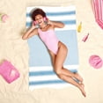 thumbnail image 5 of REGALWOVEN Oversized Striped Beach Towels, Comfort and Quick Dry Towel for Travel, Swim, Camp Light Blue 40' x 72', 5 of 8