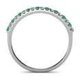 thumbnail image 4 of TriJewels 0.25 ctw Round Emerald and Lab Grown Diamond 18 Stone Wedding Band in 10K White Gold, 4 of 6