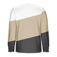 thumbnail image 5 of Womens Fall Clothes, Long Sleeve Shirts for Women Fashion Loose Fit Color Patchwork Square Neck T-Shirts Basic Tops, 5 of 5