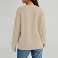 thumbnail image 4 of Ediodpoh Women’s Solid Color Cardigan Sweaters for Women Autumn Winter Versatile Buttons Knit Sweater Beige L, 4 of 5