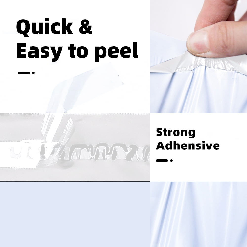 Polysells 10x13 inch Poly Mailers Shipping Envelopes, Postal Mailing Bags, 500 Pcs, White(Silver)