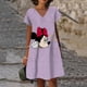 thumbnail image 5 of Vestido sexy de manga corta con escote en V y estampado negro puro de Mickey Mouse de Disney 2024, vestido largo informal versátil y sexy para mujer, 5 of 5
